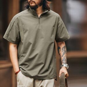 Green Deer 2026 summer thin outdoor cycling half-zip quick-drying short-sleeved Polo shirt men's casual T-shirt top