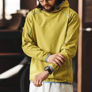 Green Deer American outdoor quick-drying hooded long-sleeved T-shirt men's summer trendy hiking and mountaineering training tops for men