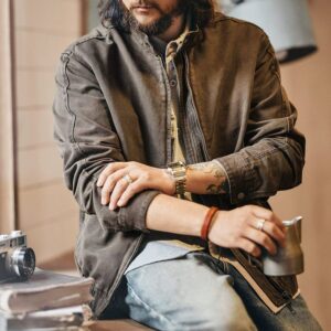 Green Deer American Retro Harrington Stand Collar Jacket Men's Spring Trendy Brand Ami Khaki Loose Casual Jacket Men