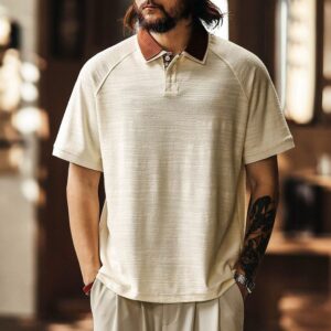 Green Deer American retro Murray old money style knitted jacquard Polo shirt men's summer trendy two-piece short-sleeved T-shirt