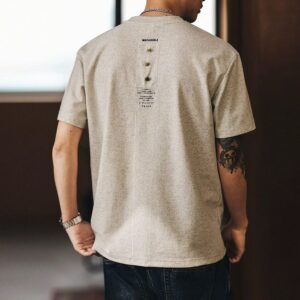 Green Deer American retro printed short-sleeved T-shirt men's summer trendy brand loose casual high street handsome round neck top